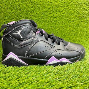Nike Air Jordan 7 Retro Girls Size 6Y Black Pink Basketball Shoes Sneakers